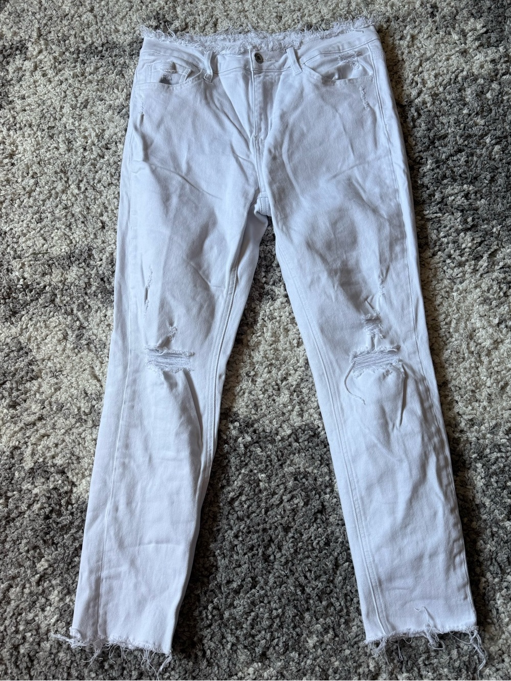 VERVET BY FLYING MONKEY White Distressed Skinny Jeans
